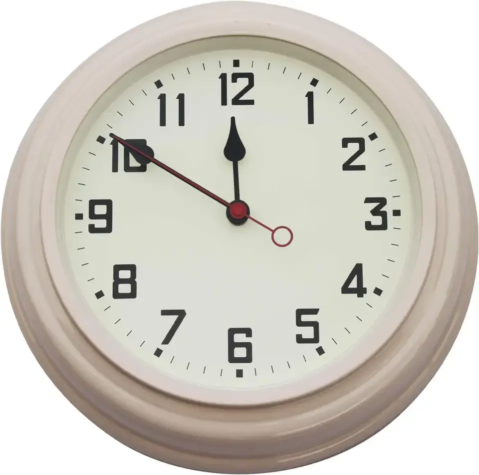 mid-century design Wall Clock Battery Operated Quartz Analog Quiet Easy to Read Clock for Kitchen