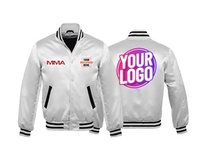 For for Unisex Bomber Jacket Stand Collar Front Logo Embroidered Canvas <b>Fabric</b> Heart Pattern Stylish Campus Look - Product Image 1