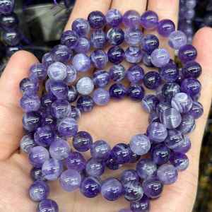 Unisex Agate Amethyst Purple <b>Crystal</b> Beads <b>Healing</b> Stone <b>Bracelet</b> Business Gift for Mother's Day & New Year - Product Image 4