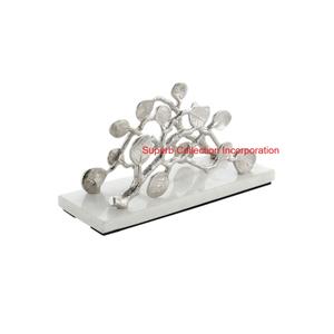 Meilleur porte-serviettes en métal plaqué argent design de branche pour décor de table à manger porte-serviettes de table décoratif de qualité supérieure pour la maison - Product Image 3