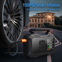 Démarreur de voiture portable à courant de crête de 1500A, gonfleur de pneus 150PSI, batterie externe 12000mAh pour moteur de moto essence 7L/diesel 5L
