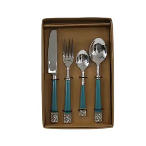 Sang trọng tái sử dụng Flatware thiết lập dao kéo thép không gỉ tùy chỉnh thanh lịch Kinh doanh Quà Tặng bên