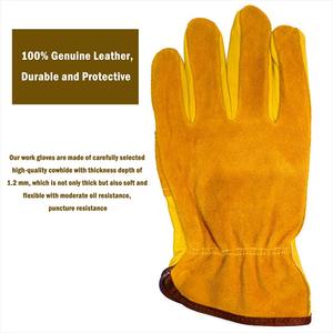 Yard Heavy Duty <b>Gloves</b> Work <b>Men</b> Wome Full Grain Leather Work Cowhide Double Leather Palm Construction Gardening Driver <b>gloves</b> - Product Image 6