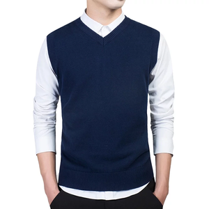 Pull en laine 100% de qualité supérieure, personnalisé en usine, col en V, chaud pour l'hiver, motif argyle, design personnalisé, respirant, tricot jacquard - Product Image 2