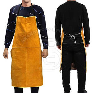 Delantales de trabajo de seguridad resistentes personalizados al por mayor para soldar/delantales de soldadura de cuero resistentes de calidad superior - Product Image 6