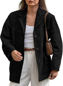 <b>Women</b> Retro Sheep Skin Canvas Waterproof <b>Jacket</b> Coat Suit Collar Single-breasted Long-<b>sleeved</b> Sporty Casual <b>Short</b> Winter - Product Image 5