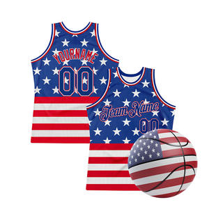 Barato al por mayor México Canadá Argentina EE. UU. Bandera patrón hombres Jersey envío gratis personalizado baloncesto equipo Logo número chaleco - Product Image 4