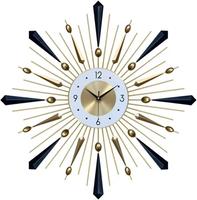 Reloj de pared de Metal de lujo con decoración artística dorada, reloj de pared con forma de reloj, reloj de pared de vidrio templado