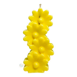 Bougies de pilier de cire de soja décoratives de feuille de fleur pour les mariages fêtes cadeaux de fête Noël Graduation Diwali vacances - Product Image 1