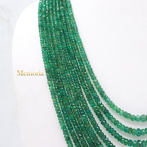 Cuentas Redondas Facetadas de Esmeralda Verde Natural, Cuentas de Piedras Preciosas de Esmeralda, Collar de Esmeralda Genuina, Regalo para Mujer - Product Image 4
