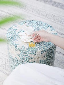 Taburete de nácar de lujo de Vietnam, artesanía de fregona natural para decoración del hogar, muebles de vida - Product Image 4