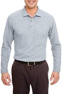 Alta calidad de los hombres de manga larga 100% algodón 180gsm Piqué telas al por mayor Bangladesh fábrica polos - Product Image 3