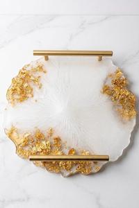 Handmade Resin <b>Epoxy</b> Modern Single Serving Tray Elegant <b>Coffee</b> Tea Breakfast Snacks Dining <b>Table</b> Kitchen Counter Home Decoration - Product Image 4