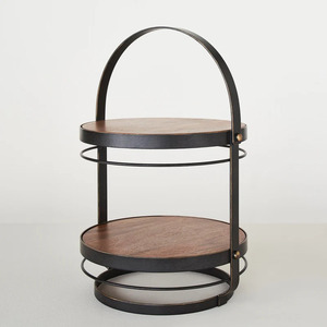 Servidor de pasteles de metal de 2 niveles de alta calidad, último diseño, forma redonda, postre, aperitivos, precio de soporte - Product Image 2