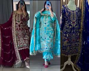 Nuevo Salwar Kameez Tradicional de Diseñador para Fiestas, con Bordado Pesado, Lentejuelas, Manga Larga, Dupatta de Crepé Natural, Envío Rápido - Product Image 6