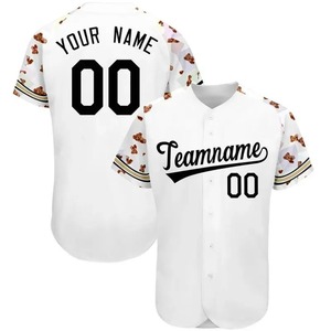 Chemise de baseball de style américain, imprimée en 3D, unisexe, décontractée, été, fibre de polyester, col rond, bouton unique, vêtements de sport - Product Image 2