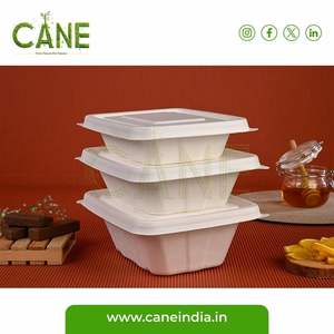 กล่องบรรจุอาหารทรงสี่เหลี่ยมผืนผ้าทำจากใยอ้อย1000มล. ภาชนะบรรจุอาหารแบบย่อยสลายได้เป็นมิตรต่อสิ่งแวดล้อม - Product Image 3