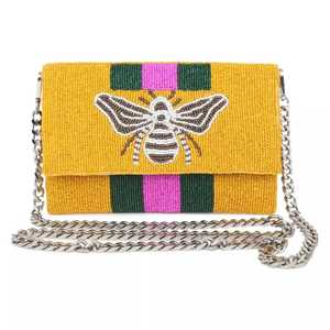 Magnifique pochette brodée avec imitation de perles, plaquée or, luxe, papillon, charme solide, pochette pour femmes, mariage, design créatif - Product Image 1