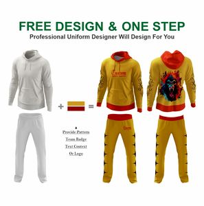 Combinaison de couleurs impressionnante, impression de logo, survêtement de sport pour homme, fabricant d'usine, jogging en molleton deux pièces et sweat-shirt - Product Image 2