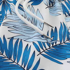 Nuevos pantalones cortos deportivos con cintura elástica 70% algodón 30% poliéster reciclado corto de verano con patrón decorado en el RRI-MS-22 - Product Image 3