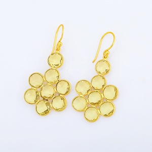 ต่างหูน้ำมะนาวมาใหม่เครื่องประดับทันสมัยสำหรับผู้หญิงและเด็กผู้หญิงประดับเพชรชุบทองสำหรับปาร์ตี้ - Product Image 2