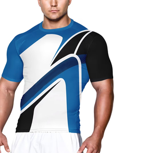 Fabricant pakistanais Rash Guard unisexe à manches courtes, entièrement sublimé, respirant, écologique, coupe ajustée, protection UV pour MMA - Product Image 3