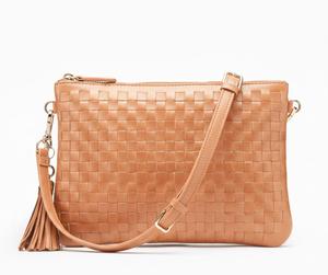 Sac bandoulière en cuir PU pour femme, texture tressée, avec pompon et poches zippées, pour un usage quotidien et des événements spéciaux - Product Image 3