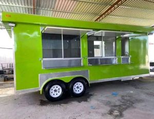 Remolque de Comida Móvil Verde, Camión de Comida de Triple Eje, Carrito de Comida de Acero Inoxidable para Servicio al Aire Libre - Product Image 1