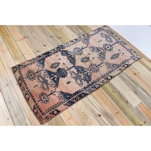 Tapis turc vintage 2,7x5,4 pi (83x165 cm), tapis géométrique bronze - Product Image 2