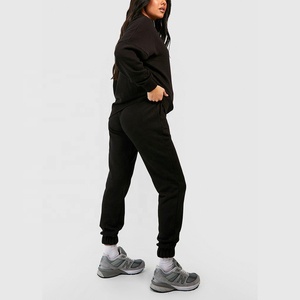 Vente en gros de pantalons de survêtement ras du cou pour hommes avec logo personnalisé Collection printemps Survêtements deux pièces unis tricotés pour femmes - Product Image 5