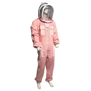 New Arrival Pink High Quality Front Pockets Premium Non-Woven Hooded Beekeeping Suits For Professional Bee Keepers