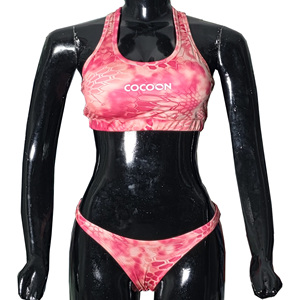 Ensemble de maillot de bain et de yoga deux pièces imprimé par sublimation pour femme, soutien-gorge de sport actif, bas de bikini, maillot de bain extensible, vêtements de sport - Product Image 5