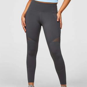 Leggings/Pantalons de yoga taille haute personnalisés avec logo, longueur cheville, pour femmes, en Spandex/Nylon doux, extensibles dans les quatre sens, taille élastique - Product Image 1