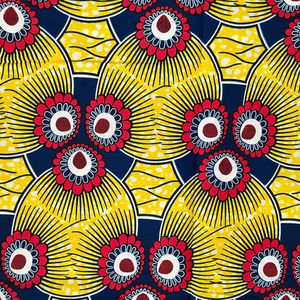 Tela estampada cera Africana personalizable de algodón de alta calidad para ropa y moda - Product Image 1