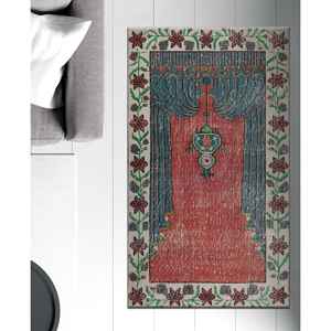 Tapis imprimé au design vintage : doux, antidérapant, personnalisé, islamique, floral, avec poils doux - Product Image 3