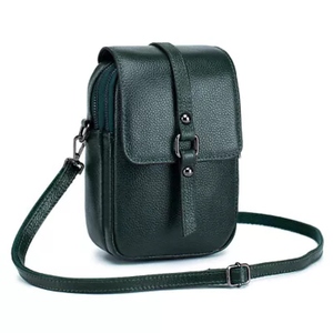 Sac à bandoulière pour femme en cuir de vache véritable, élégant, texture grainée - Product Image 4