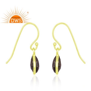 Latest Trending Sterling Silver 18K Gold Plated Natural Hematite Gemstone Dangle <b>Earring</b> Demi <b>Fine</b> Jewelry Manufacturer - Product Image 3