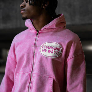 เสื้อมีฮู้ดผ้า100% มี400ความร้อนสำหรับผู้ชายผ้าฟลีซผ้าฝ้ายขนาดใหญ่ระบบกันความร้อนมีฮู้ดสำหรับล้างกรดและสิ่งสกปรก - Product Image 4