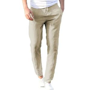 Mens Cotton Linen Casual Pants Breathable Autumn <b>Trousers</b> Solid Color Fitness Streetwear Sizes S to 3XL - Product Image 5