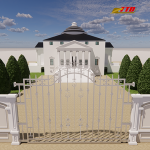 Porte d'entrée en fer forgé robuste pour le panneau de portail personnalisé de domaine ou de villa matériel de compatibilité de serrure intelligente inclus - Product Image 4