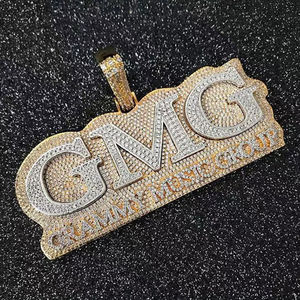 Colgante de Lujo con Nombre Personalizado GMG, Chapado en Oro de Dos Tonos, Estilo Hip Hop, con Moissanita y Plata de Ley VVS1 - Product Image 4