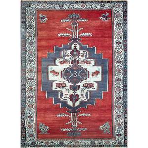 Alfombras de Lana Anudadas a Mano Nuray en Rojo y Naranja con Patrón de Medallón, Alfombra para Sala de Estar para Adolescentes, Decoración para Pasillo 9x12, Pae-2966 - Product Image 1