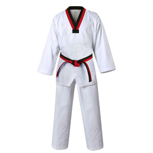 Nouvelle conception, best-seller, uniforme de taekwondo 100% coton, couleurs et logo personnalisés, faible MOQ, prix de gros en stock - Product Image 1