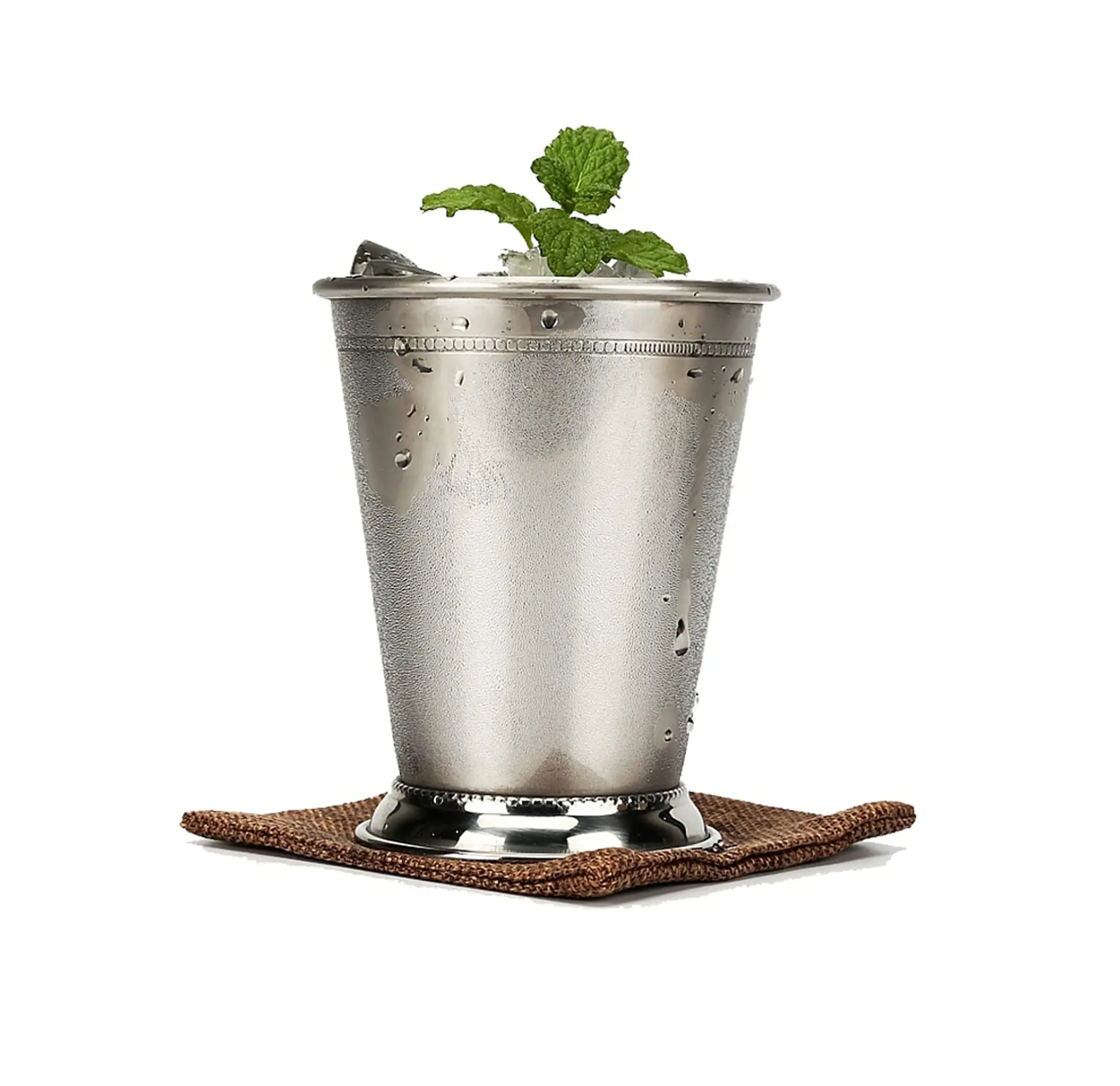 Tasse Julep antique Acier inoxydable Argent Menthe Tasses Julep Tasses et mugs perlés Julep menthe