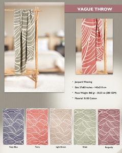 DAFNI BIG PAZAR Manta de Cama de Algodón 100% Transpirable, Tejido Jacquard Liso Teñido, con Borlas de Gamuza, 200x230cm, Tipo Piqué - Product Image 2