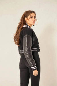 Vestes de baseball universitaires pour femmes à la mode, fabriquées en 100% laine et denim, vêtements décontractés durables - Product Image 3