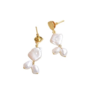 Clous en laiton avec pierres précieuses en gros, perles naturelles, pierres semi-précieuses, finition plaquée or 18 carats, motif unique de créateur, parfait - Product Image 5