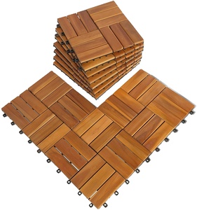 Dalles de terrasse extérieures contemporaines en acacia du Vietnam, écologiques, emboîtables, imperméables, antidérapantes, finition mate, 12 mm, 5 ans et plus - Product Image 4