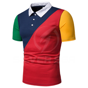 T-shirts polo de golf décontractés pour hommes Logo personnalisé 100% Polyester Vêtements d'entraînement de haute qualité Tops de style fitness Manches courtes tricotés - Product Image 2