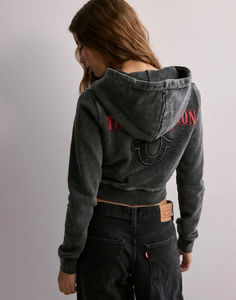 Best Selling Custom <b>Black</b> Drop Shoulder <b>Women's</b> Big T Shrunken Hoodie Anti-Wrinkle And Breathable Hoodies <b>Women's</b> Zip Up Hoodie - Product Image 2